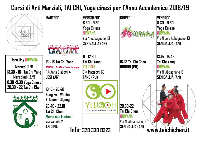 Corsi Tai Chi Taiji Marche Urbino Ancona Jesi Senigallia Fano Pergola PU AN Yang Chen Xing Yi Hsing I Bagua Pa Kua Yi Quan Dachengquan Kung Fu Gongfu Wushu Shaolin nuovi novita occasione inizio principianti avanzati