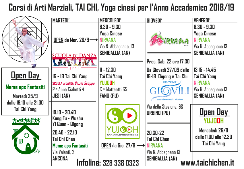 Corsi Tai Chi Taiji Marche Urbino Ancona Jesi Senigallia Fano Pergola PU AN Yang Chen Xing Yi Hsing I Bagua Pa Kua Yi Quan Dachengquan Kung Fu Gongfu Wushu Shaolin nuovi novita occasione inizio principianti avanzati