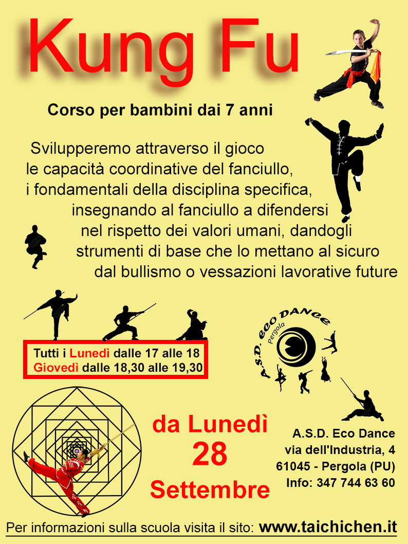 Corsi di Wushu per Bambini 7-12 anni a Pergola (PU) presso la ASD Eco Dance